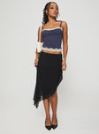 Canaan Asymmetrical Midi Skirt Black