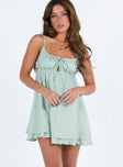 product Princess Polly Crew Neck  Empress Of Love Mini Dress Sage Petite