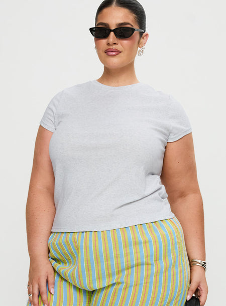 Prestige Longline Baby Tee Grey Curve
