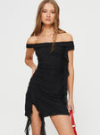 product Princess Polly Boat Neck  Vando Off The Shoulder Mini Dress Black