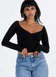 product Princess Polly Full Sleeves Square Neck  Zelda Off The Shoulder Top Black