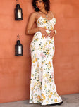 product Princess Polly Sweetheart Neckline  Emily Maxi Dress White / Yellow Floral