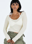 product Princess Polly  Lyner Long Sleeve Top Off White