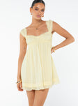 product Princess Polly Asymmetric Neckline  Carlita Mini Dress Yellow