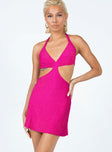 front view of model wearing Princess Polly Francesca Cut Out Mini Dress Pink 