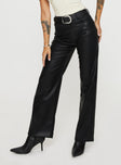 product Princess Polly High Waisted Pants High Waisted Pants High Waisted Pants  Dempsey Faux Leather Pants Black