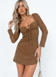 product Princess Polly High Neck High Neck  Stassie Mini Dress Brown