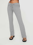 front view of model wearing Princess Polly Laurenita Pants Grey Mid Rise 