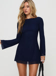 Lukea Long Sleeve Mini Dress Navy