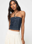 product Princess Polly Sleeveless Square Neck  Grier Strapless Denim Top Indigo