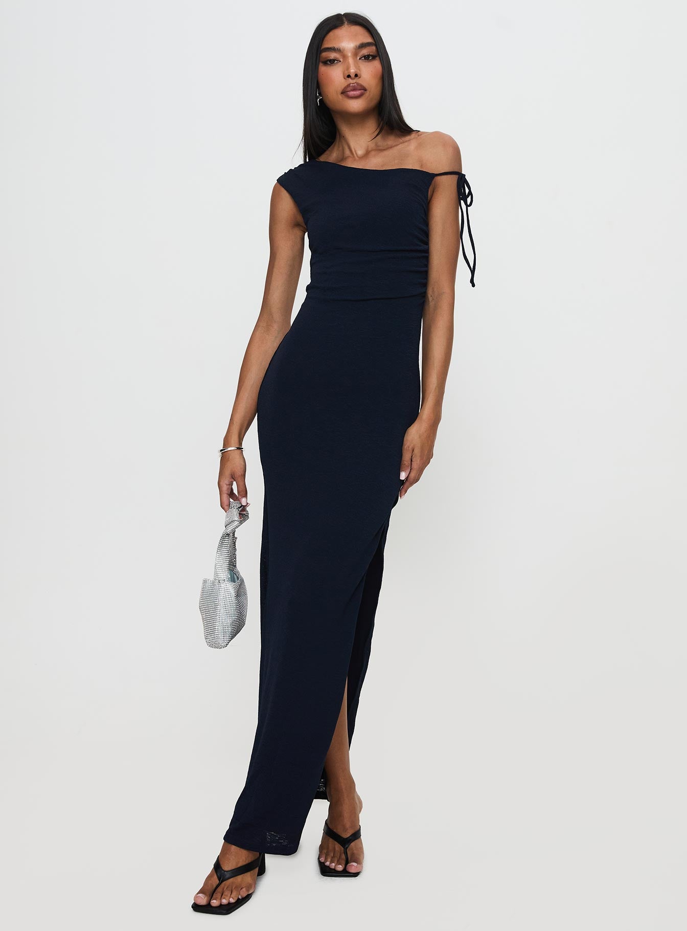 Collective Dress - Paislee Asymmetrical Maxi Dress Navy fourth image