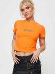 product Princess Polly Short Sleeves Crew Neck  JGR & STN Sporte Baby Tee Tangerine