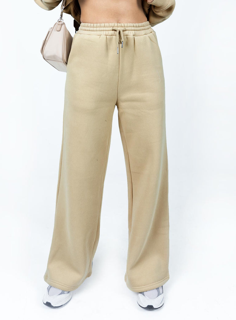 product Princess Polly  Kaiden Straight Leg Track Pant Beige