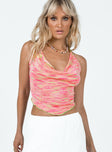 front view of model wearing Princess Polly Kimber Top Pink Multi 