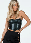 product Princess Polly Sleeveless Cowl  Jessica PU Bustier Black