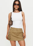 Lieutenant Cargo Mini Skirt Taupe Mini Skirts 