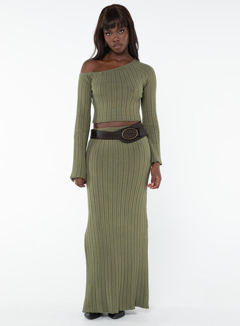 product Santorini Knit Maxi Skirt Green Princess Polly  Maxi 