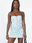 product Princess Polly Square Neck  In The Moment Strapless Mini Dress White / Blue