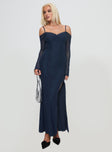 Edmone Long Sleeve Maxi Dress Navy