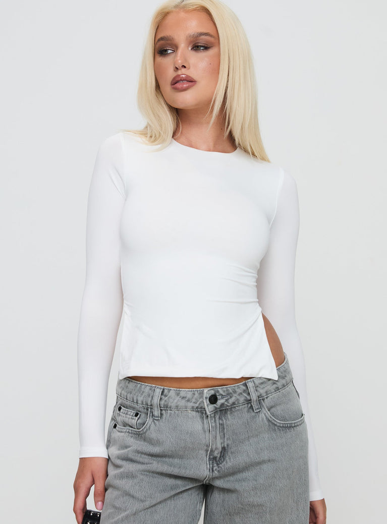 Uzo Long Sleeve Top White