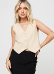 product Princess Polly Sleeveless Square Neck  Gisele Vest Oatmeal