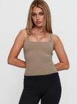 Layup Active Longline Cross Back Top Taupe