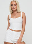 product Princess Polly Olivette Rib Top White Sleeveless Square Neck 