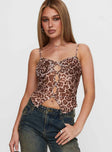 Tanaia Button Up Top Leopard