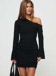 product Princess Polly Holveck Off The Shoulder Mini Dress Black Asymmetric Neckline 