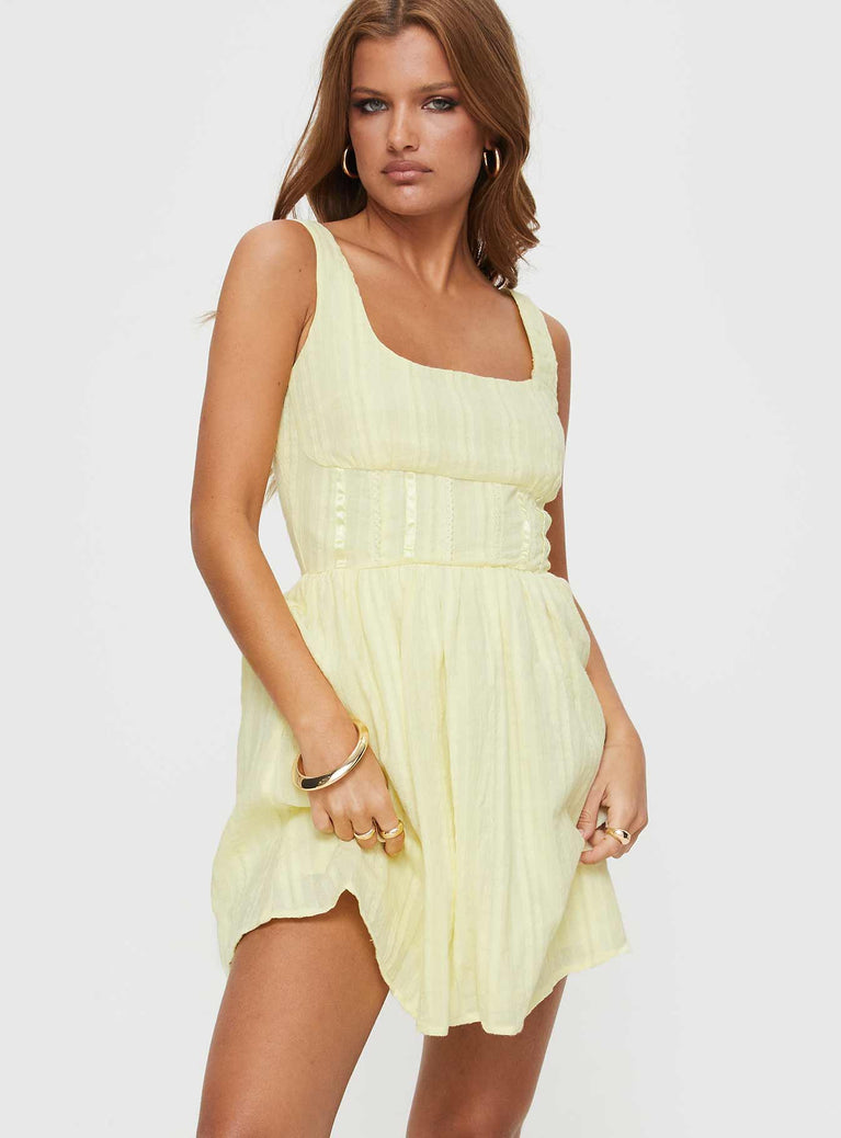 product Princess Polly Square Neck  Lorinda Mini Dress Yellow