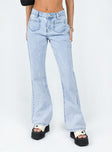 front view of model wearing Princess Polly Jemma Low Rise Bootcut Jeans Mid Rise 