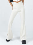 front view of model wearing Princess Polly Carolina Pants Cream 