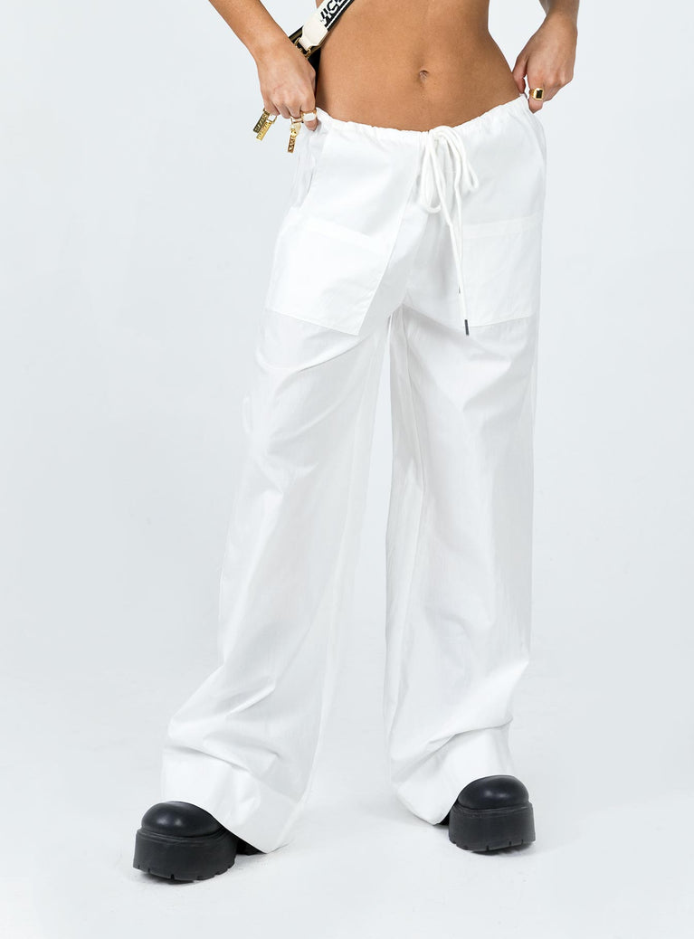 product Princess Polly Low Rise Pants Low Rise Pants High Waisted Pants  The Niel Pants White