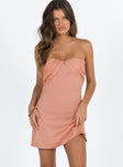 product Princess Polly Asymmetric Neckline  Irena Strapless Mini Dress Dusty Pink