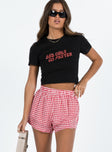 Beach House Shorts Red / White Gingham Petite