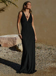 product Princess Polly Asymmetric Neckline  Verde Linen Blend Maxi Dress Black