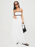 front view of model wearing Princess Polly Croxetti Maxi Dress White Square Neck 