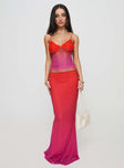   front view of model wearing Princess Polly Teen Spirit Maxi Skirt Pink Ombre Maxi 