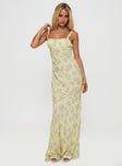 Gardens Of Babylon Lace Maxi Dress Lemon Floral