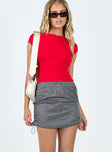 Front view of model wearing  front Gateway Parachute Mini Skirt Grey Princess Polly  Mini Skirts 