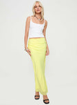   front view of model wearing Princess Polly Herrera Maxi Skirt Yellow Maxi 