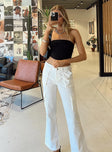 product Princess Polly High Waisted Pants  Mawson Bootleg Cargo Pant Ivory