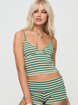 Miztaray Cami Top Green / Cream Stripe