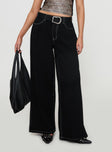 Naylor Wide Leg Jeans Mid Black