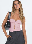 product Princess Polly Full Sleeves Boat Neck  Archette Corset Vest Pink