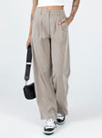 product Princess Polly High Waisted Pants  Archer Pants Pinstripe Beige