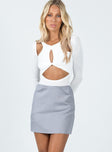   front view of model wearing Princess Polly Lula Mini Skirt Grey 