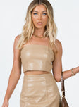 product Princess Polly Sleeveless Asymmetric Neckline  Hailey Top Beige