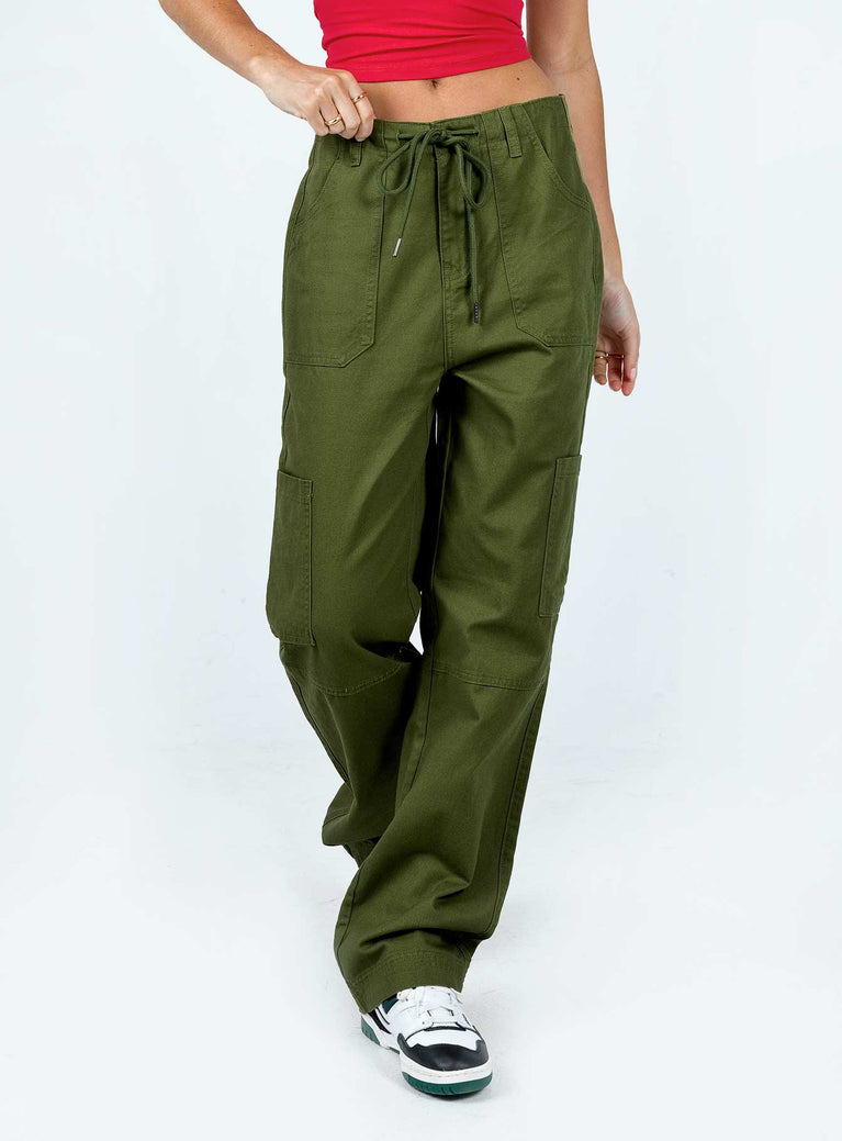 product Princess Polly High Waisted Pants  Pembrooke Cargo Pants Khaki