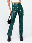 Front view of model wearing  front Princess Polly  Harmonious Pants Green